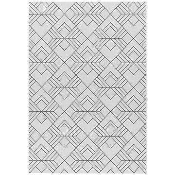Patio PAT16 Deco Modern Geometric Durable Stain-Resistant Weatherproof Flatweave In-Outdoor Ivory/Charcoal/Grey Rug-Asiatic Carpets-Rug Love - The Most Loved Rug Store